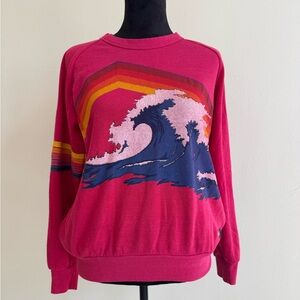 RARE Aviator Nation Pink Wave Graphic Sweatshirt